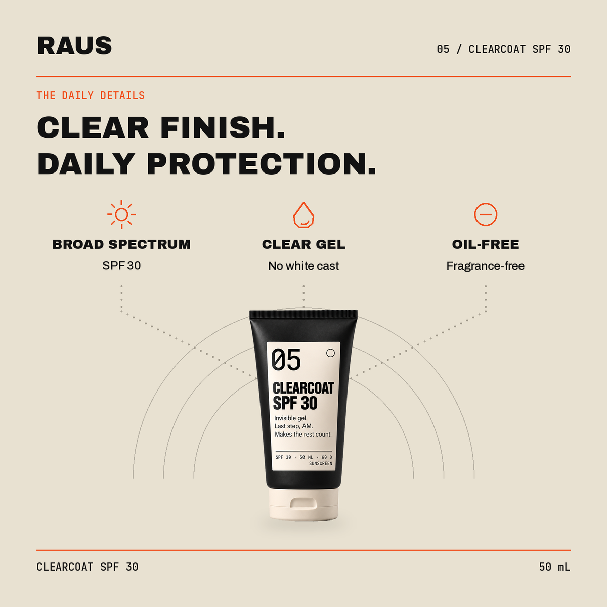 Clearcoat SPF 30 — key benefits