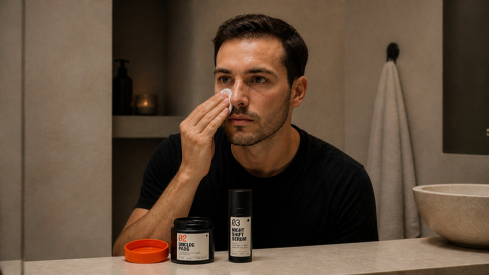 Evening routine: one pad, then the serum